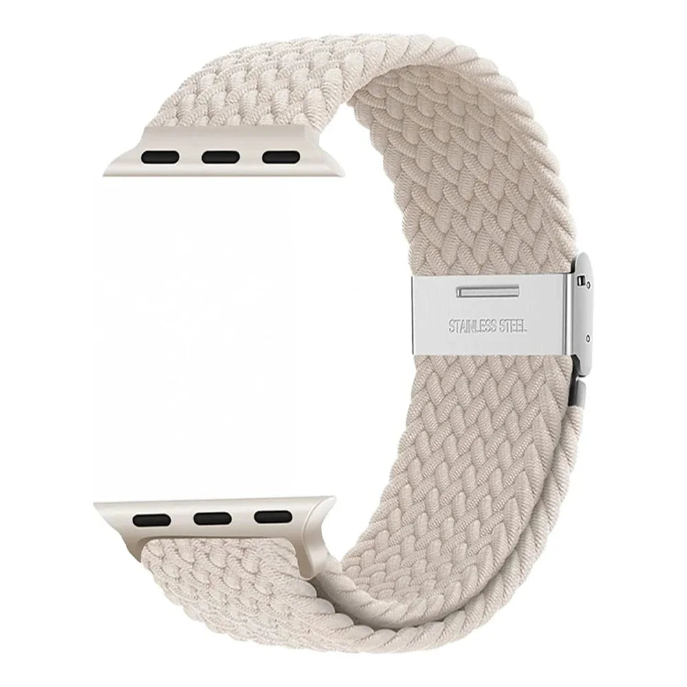 Correa trenzada para Apple Watch de 44 mm, Ultra-2, 49 mm, 45 mm, 46 mm, 42 mm, 40 mm y 41 mm, pulsera elástica para iWatch Series 10, 9, 8, SE, 6, 7, 5, 4 y 3
