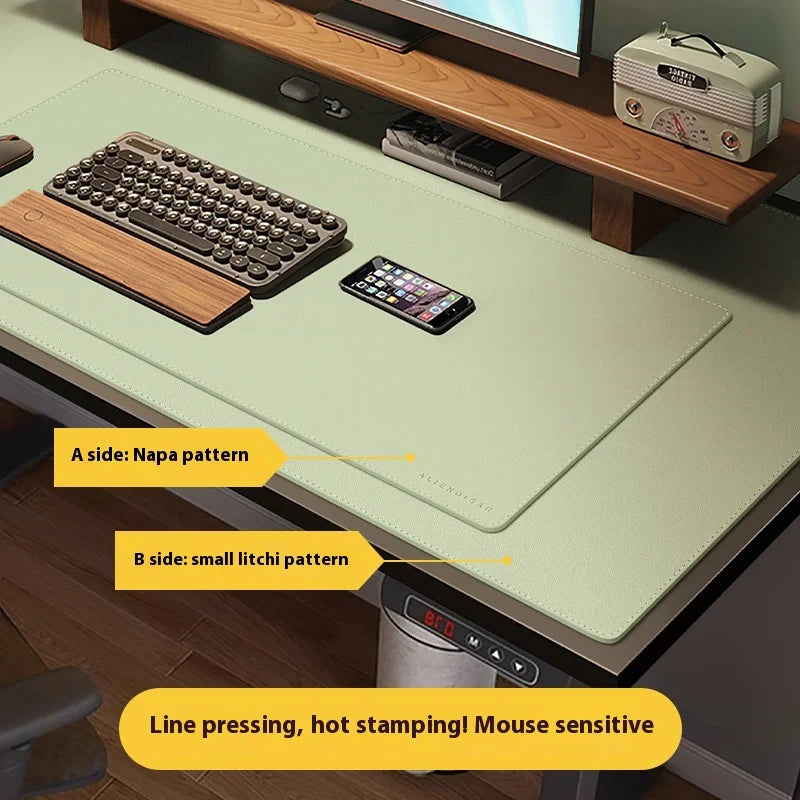 Mouse Pad de escritorio de gran tamaño para portátil, teclado de cuero, estilo minimalista, de alta gama.