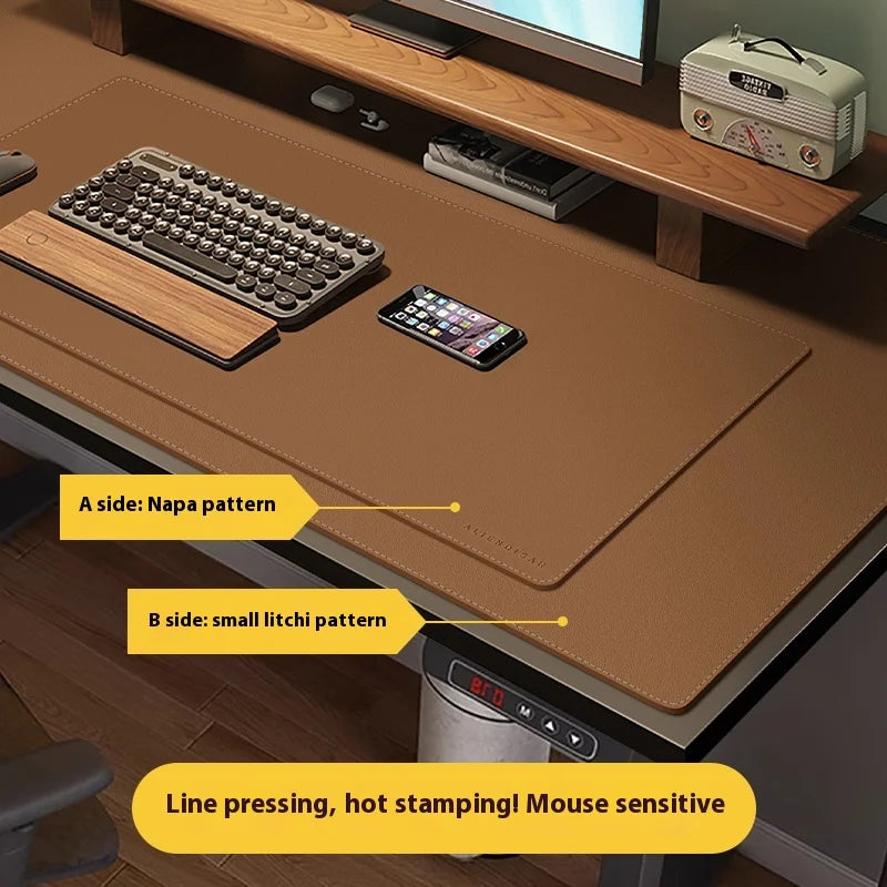 Mouse Pad de escritorio de gran tamaño para portátil, teclado de cuero, estilo minimalista, de alta gama.