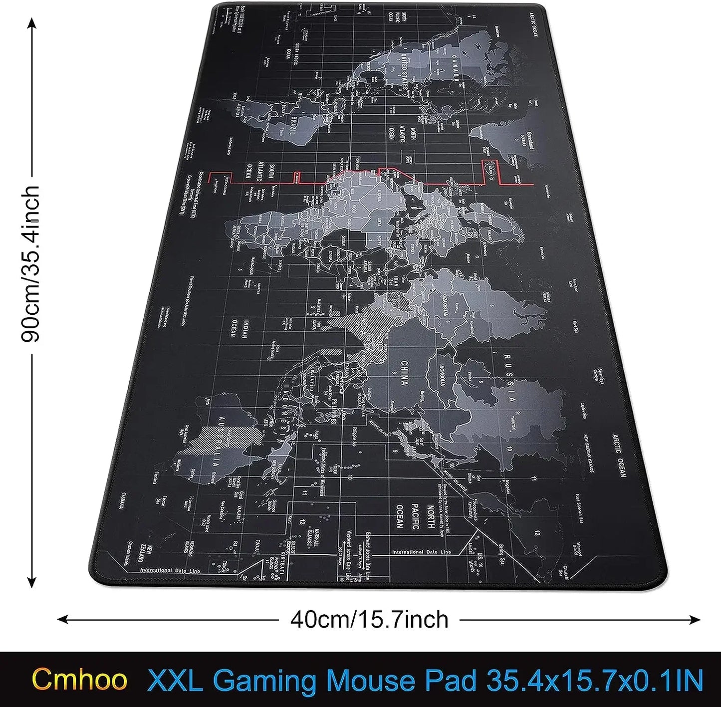 Mouse Pad con mapa grande, protector de escritorio, teclado, acolchado largo, para ordenador portátil