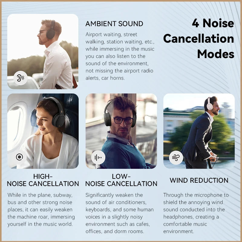 Auriculares Edifier WH950NB inalámbricos con cancelación de ruido para oficina, viajes y gaming