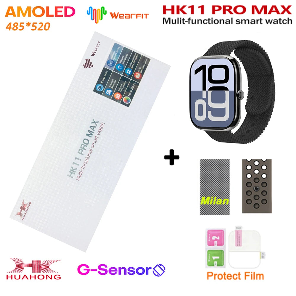 SmartWatch HK11 Pro Max Original 4GB ROM AMOLED con NFC, GPS 3D, ChatGPT, para Android y IOS