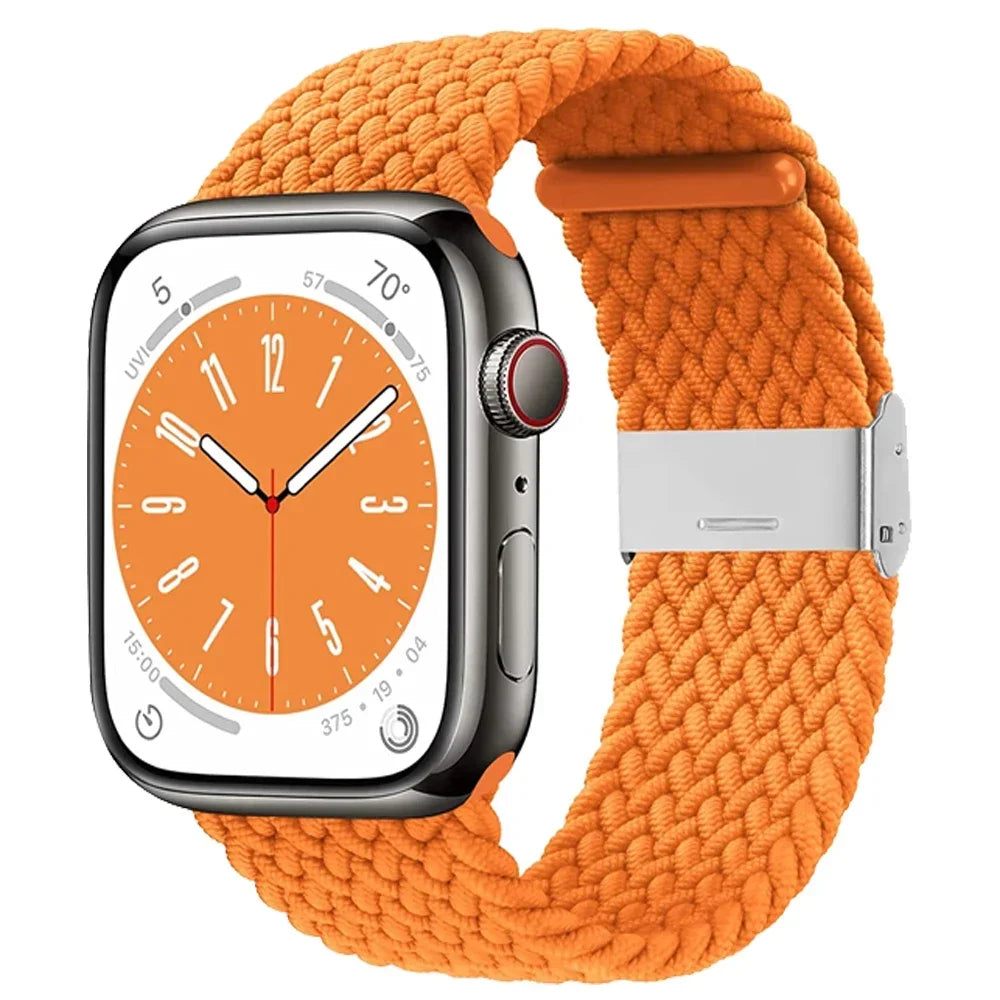 Correa trenzada para Apple Watch de 44 mm, Ultra-2, 49 mm, 45 mm, 46 mm, 42 mm, 40 mm y 41 mm, pulsera elástica para iWatch Series 10, 9, 8, SE, 6, 7, 5, 4 y 3