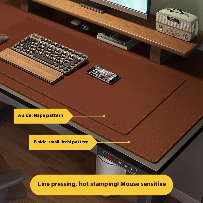 Mouse Pad de escritorio de gran tamaño para portátil, teclado de cuero, estilo minimalista, de alta gama.