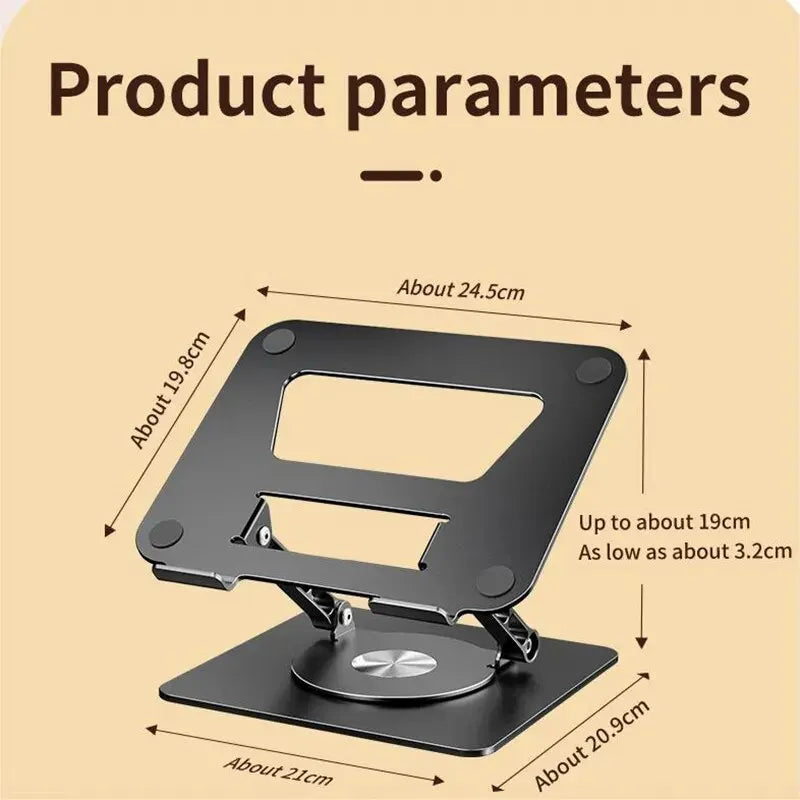 Soporte para portátil LS652 de aleación de aluminio, plegable, para tableta, giratorio, para MacBook, portátil, plegable