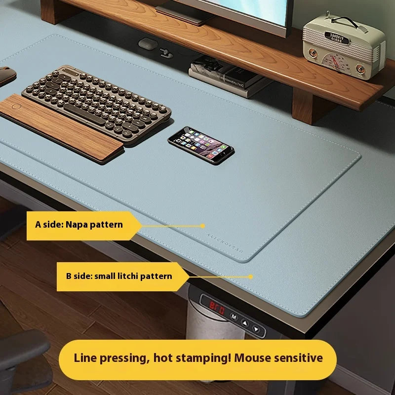 Mouse Pad de escritorio de gran tamaño para portátil, teclado de cuero, estilo minimalista, de alta gama.