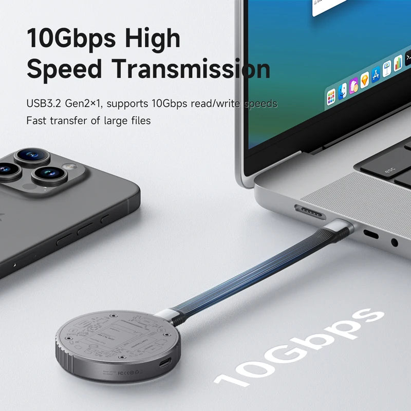 Carcasa magnética Hagibis M.2 2230 NVMe para SSD Gen2 PCI-E para iPhone 16, Pro Max, ProRes y MacBook