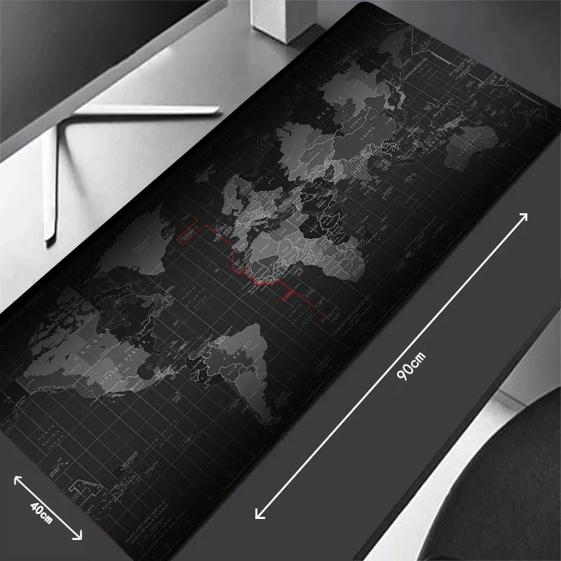 Mouse Pad con mapa grande, protector de escritorio, teclado, acolchado largo, para ordenador portátil
