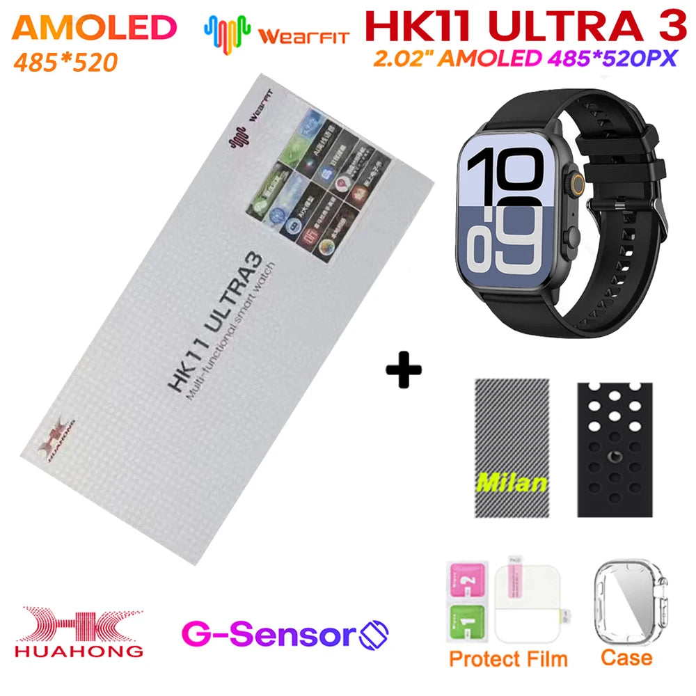 Smartwatch HK11 Ultra 3 original de 2025, 49 mm, AMOLED, con IA, Bluetooth, llamadas, NFC, GPS y brújula, para hombre y mujer.