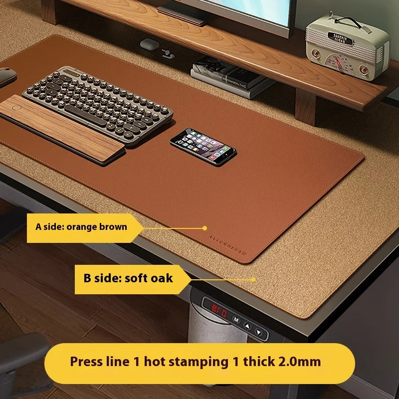 Mouse Pad de escritorio de gran tamaño para portátil, teclado de cuero, estilo minimalista, de alta gama.