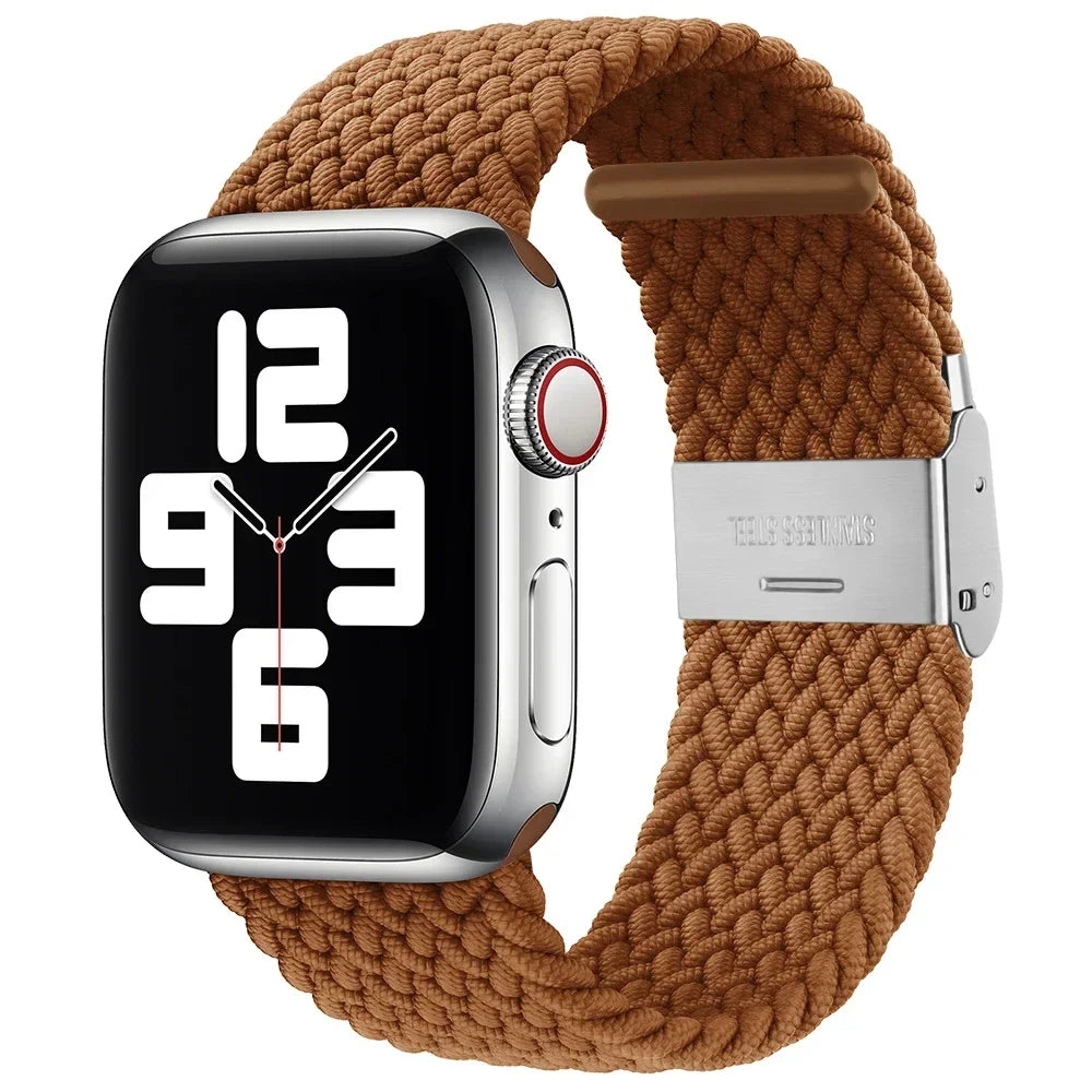 Correa trenzada para Apple Watch de 44 mm, Ultra-2, 49 mm, 45 mm, 46 mm, 42 mm, 40 mm y 41 mm, pulsera elástica para iWatch Series 10, 9, 8, SE, 6, 7, 5, 4 y 3