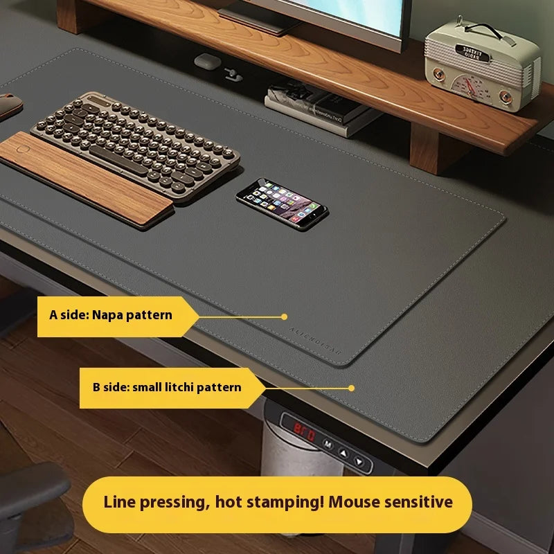 Mouse Pad de escritorio de gran tamaño para portátil, teclado de cuero, estilo minimalista, de alta gama.