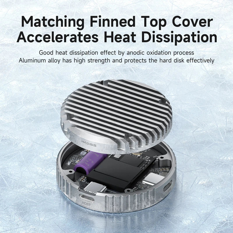 Hagibis - Carcasa de aletas de disipación de calor para MC100 M.2 2230 NVMe SSD con Magsafe