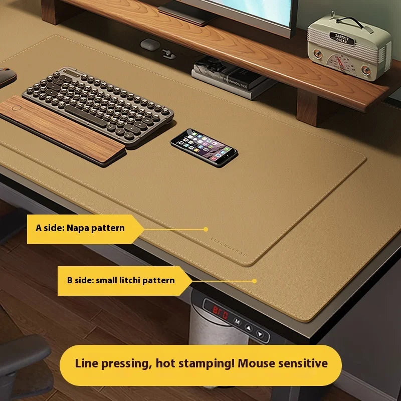 Mouse Pad de escritorio de gran tamaño para portátil, teclado de cuero, estilo minimalista, de alta gama.