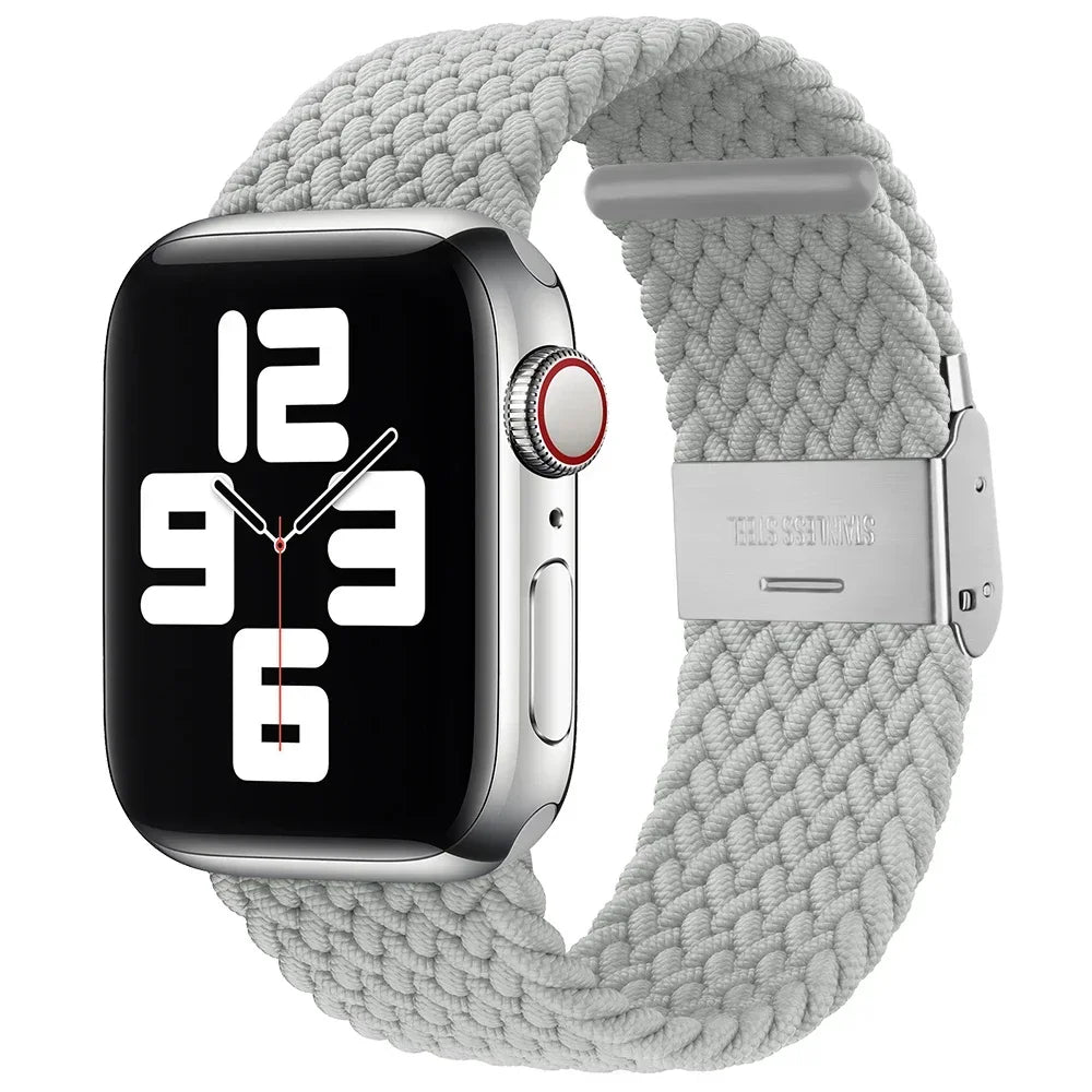 Correa trenzada para Apple Watch de 44 mm, Ultra-2, 49 mm, 45 mm, 46 mm, 42 mm, 40 mm y 41 mm, pulsera elástica para iWatch Series 10, 9, 8, SE, 6, 7, 5, 4 y 3