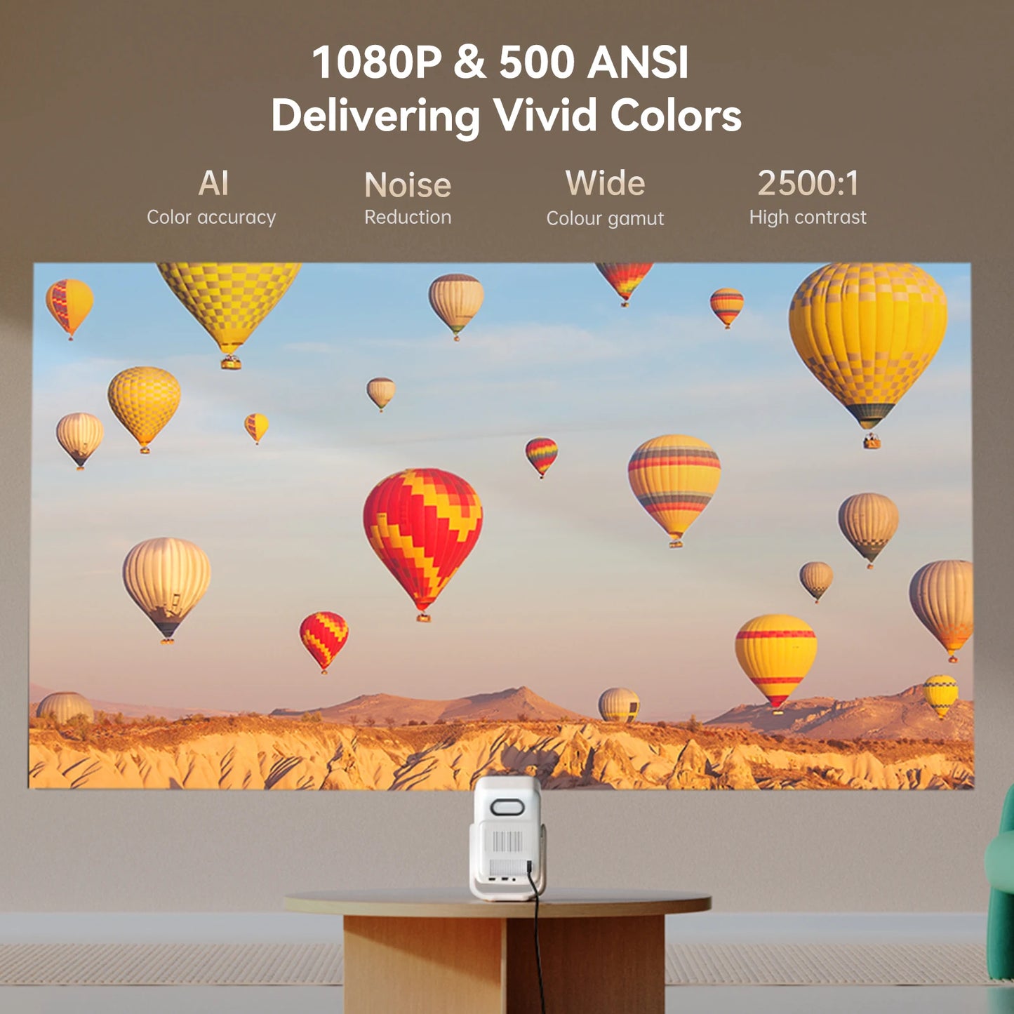 Proyector Wanbo T2 Ultra Giratorio 120° con Andorid TV 11.0 4K de 500 ANSI Compatible con Netflix