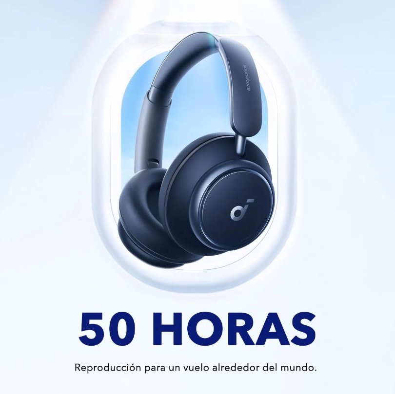 Audifonos SoundCore Space Q45 con cancelación activa de ruido adaptativa, Hi-Res Audio de Alta resolución LDAC, Bluetooth 5.3 y 50 horas de reproducción