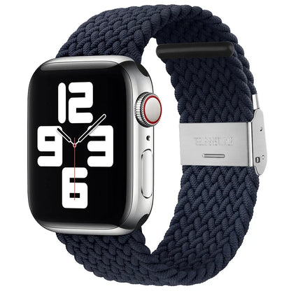 Correa trenzada para Apple Watch de 44 mm, Ultra-2, 49 mm, 45 mm, 46 mm, 42 mm, 40 mm y 41 mm, pulsera elástica para iWatch Series 10, 9, 8, SE, 6, 7, 5, 4 y 3