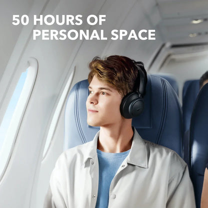 Audifonos SoundCore Space Q45 con cancelación activa de ruido adaptativa, Hi-Res Audio de Alta resolución LDAC, Bluetooth 5.3 y 50 horas de reproducción