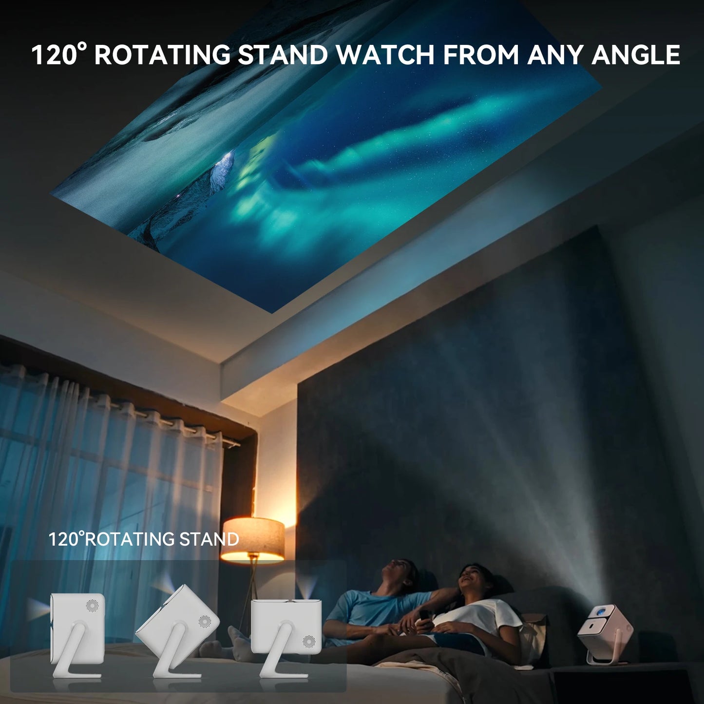 Proyector Wanbo T2 Ultra Giratorio 120° con Andorid TV 11.0 4K de 500 ANSI Compatible con Netflix