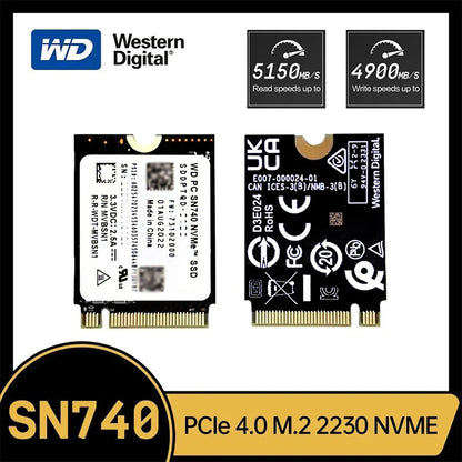 Unidad de estado sólido Western Digital WD SN740 de 1 TB y 2 TB SSD M.2 2230 Gen4 PCIe 4.0 X4 NVMe para Steam Deck y Microsoft Surface ProX