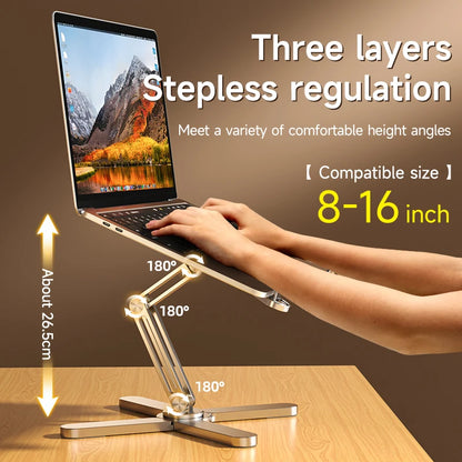 Soporte plegable para portátil con rotación de 360°, de aleación de aluminio, para tableta y libro