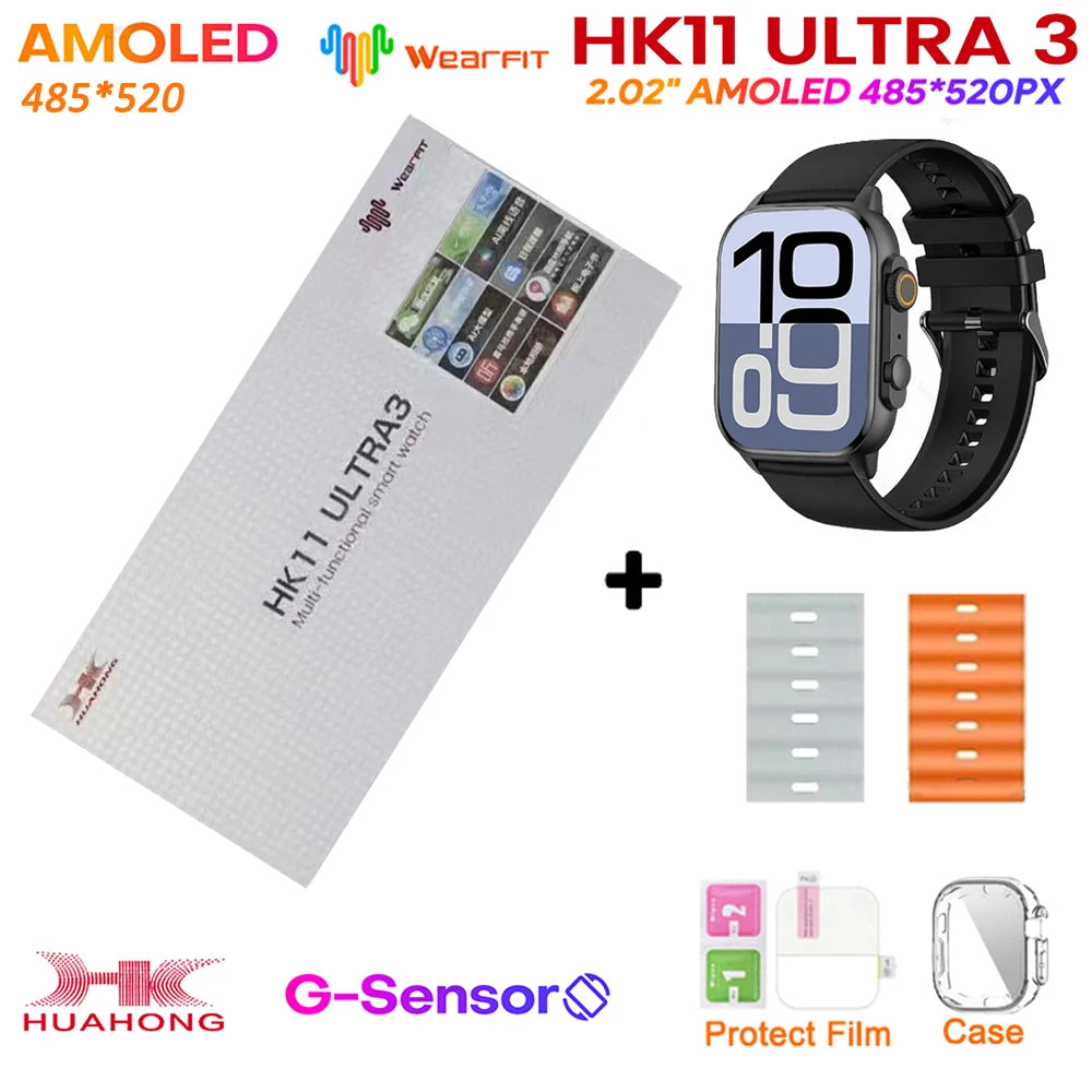Smartwatch HK11 Ultra 3 original de 2025, 49 mm, AMOLED, con IA, Bluetooth, llamadas, NFC, GPS y brújula, para hombre y mujer.