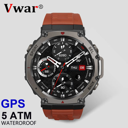 VWAR T-Rex3 GPS Smart Watch 2025 Military Men 5ATM