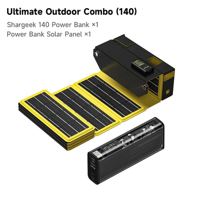 Cargador portátil SHARGEEK 140W y 20000 mAh, transparente, con pantalla inteligente para MacBook Pro y iPhone.