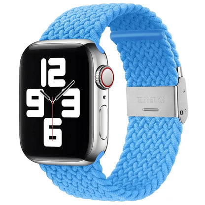 Correa trenzada para Apple Watch de 44 mm, Ultra-2, 49 mm, 45 mm, 46 mm, 42 mm, 40 mm y 41 mm, pulsera elástica para iWatch Series 10, 9, 8, SE, 6, 7, 5, 4 y 3